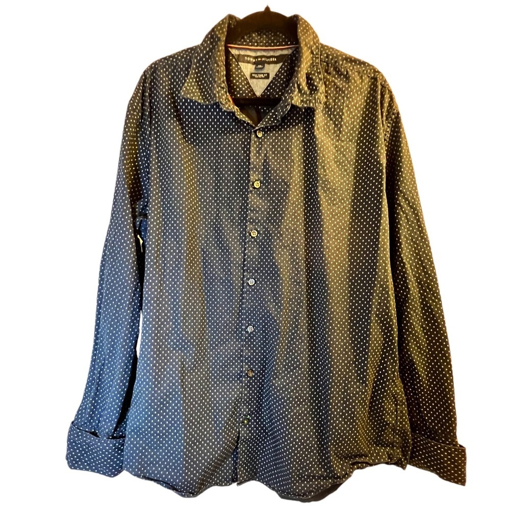 𝅺Tommy Hilfiger Dress Shirt Blue Sz XXL